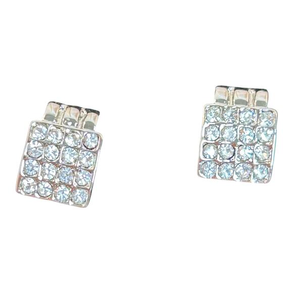 Austrian Crystal Matching Set Necklace Earrings Silver Tone Pave - Picture 5 of 6